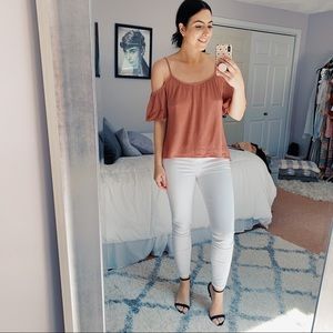 Off the shoulder tank.